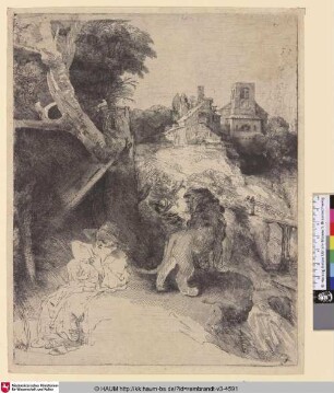[Der Hl. Hieronymus lesend in italienischer Landschaft; St. Jerome Reading in an Italian Landscape; Saint Jerôme]
