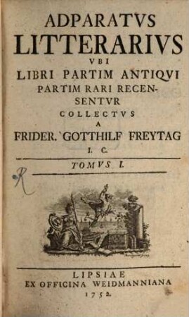Adparatvs Litterarivs Vbi Libri Partim Antiqvi Partim Rari Recensentvr, 1