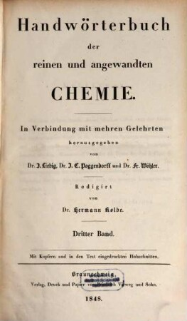 Handwörterbuch der reinen und angewandten Chemie, 3