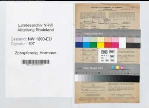 Entnazifizierung Hermann Zehnpfennig, geb. 26.04.1902 (Staedt.Betriebsass.)