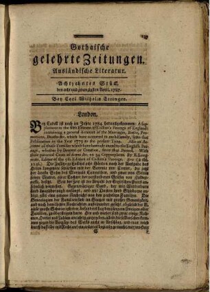 Achtzehntes Stück, den acht und zwanzigsten April, 1787.