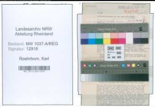 Entnazifizierung Karl Roehrborn , geb. 18.07.1905 (Buechereiangestellter)