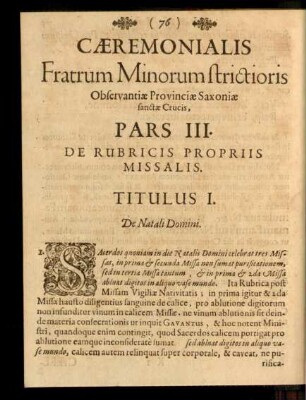 Pars III. De Rubricis Propriis Missalis