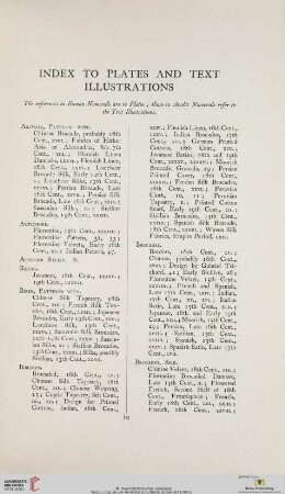 Index to Plates and Text Illustrations