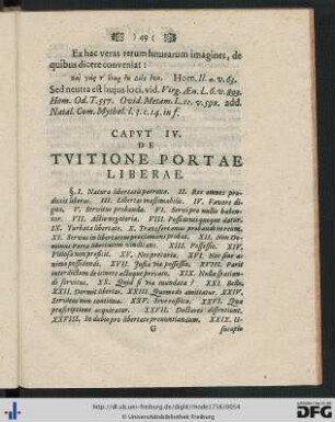 Caput IV. De Tuitione Portae Liberae.