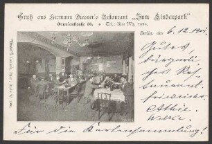Ansichtskarte Restaurant „Zum Lindenpark“, Oranienstraße