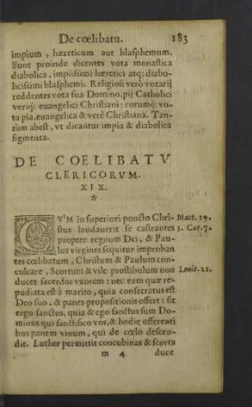 De coelibatu clericorum. XIX.