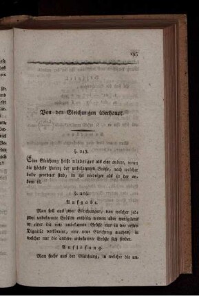 Von den Gleichungen überhaupt.