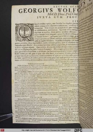 Rector Academiae Ienensis Georgius Wolfgangus Wedelius Med. D. Theor. Prof. Consiliarius & archiater Duc. Saxon. Iuxta Cum Professoribus Reliquis S.D. Civibus : P.P. A.D. V Non. Octobr. MDCLXXXVI