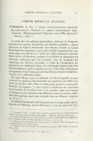 Comtes Rendus et Analyses.