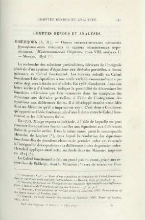 Comtes Rendus et Analyses.