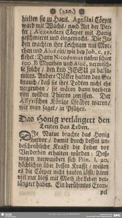 Das Honig verlängert den Leuten das Leben