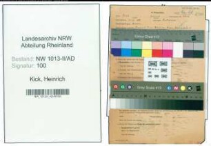Entnazifizierung Heinrich Kick , geb. 11.12.1889 (Kaufmaennischer Angestellter)