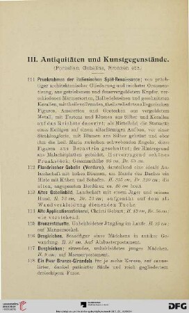 Antiquitäten und Kunstgegenstände (Nr. 111-243)