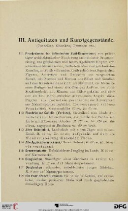 Antiquitäten und Kunstgegenstände (Nr. 111-243)