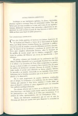 Las literaturas americanas
