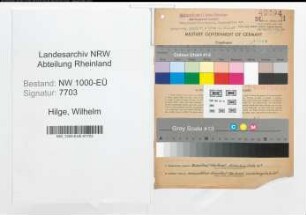 Entnazifizierung Wilhelm Hilge, geb. 27.04.1893 (Regierungsbaurat)