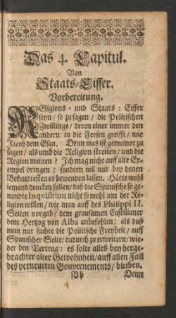 Das 4. Capitul. Von Staats-Eiffer.