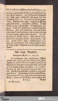Am Tage Matthiae