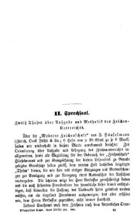 Sprechsaal : Zwölf Thesen über Aufgabe und Methodik des Zeichen-Unterrichts