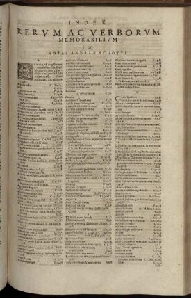 Index Rerum Ac Verborum Memorabilium In Notas Andreae Schotti