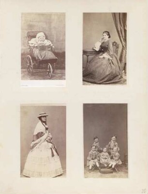 links oben: Unbekannt (Säugling) rechts oben: Unbekannt (Dame) links unten: Unbekannt (Dame) rechts unten: Unbekannt (5 Kleinkinder)