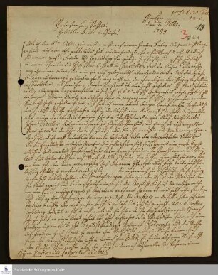 Brief von Johann Ernst Bergmann an Johann Friedrich Nebe über den Niedergang des Christentums in den deutschen Gemeinden im Süden Amerikas.