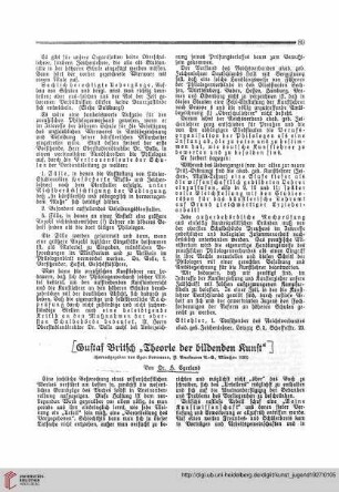 N.F. 7.1927 S. 89-92: Gustaf Britsch ''Theorie der bildenden Kunst''