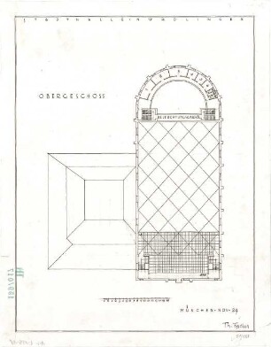 Fischer, Theodor; Nördlingen; Stadthalle - Grundriss OG
