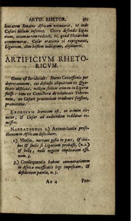 Artificium Rhetoricum.