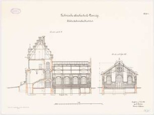 Elektrotechnisches Institut der Technischen Hochschule Danzig: Querschnitte 1:100