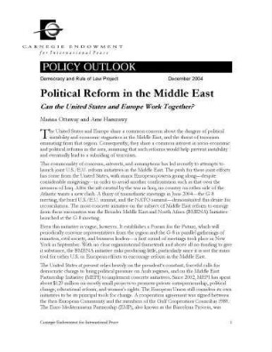 Political reform in the Middle East: can the United States and Europe work together?