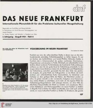 5: Volksbildung im Neuen Frankfurt