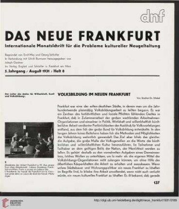 5: Volksbildung im Neuen Frankfurt