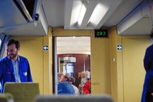 Transrapid-Teststrecke: Innenraum Transrapid: Internationale Verkehrsausstellung Hamburg