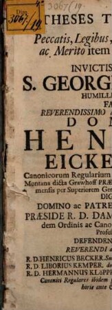 Theses theol. de peccatis, legibus, gratia ...