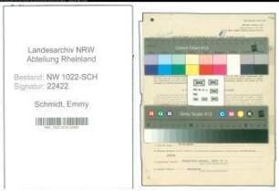 Entnazifizierung Emmy Schmidt , geb. 30.03.1908 (Koechin)