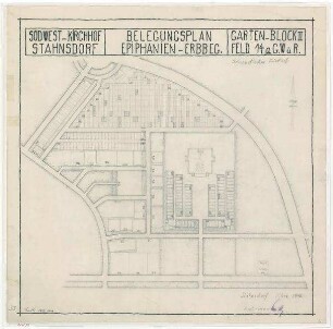 Belegungspläne Epiphanien (Originale) Südwestkirchhof Stahnsdorf - Feld 14a Garten,-Wahl - und Reihenstellen ; Gartenblock II Erbbegräbnisstellen