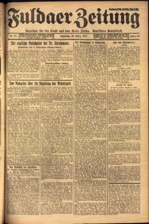 Ausgabe vom Samstag, den 26. März 1927.