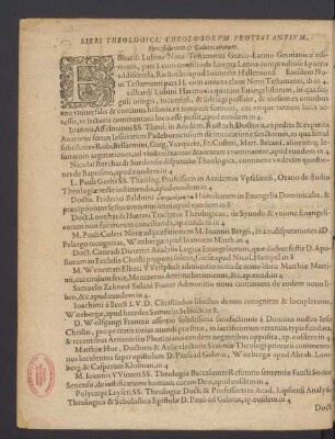 Libri Theologici, Theologorum Protestantium, Pontificiorum Et Caluinianorum.