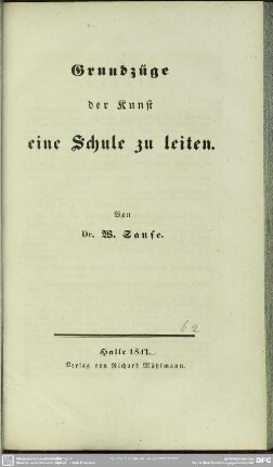 4: Grundzüge der Kunst, eine Schule zu leiten