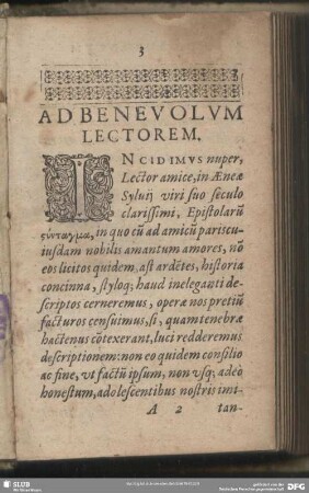 Ad Benevolum Lectorem