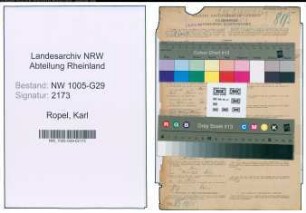 Entnazifizierung Karl Ropel , geb. 15.04.1899 (Bahnsekretaer)