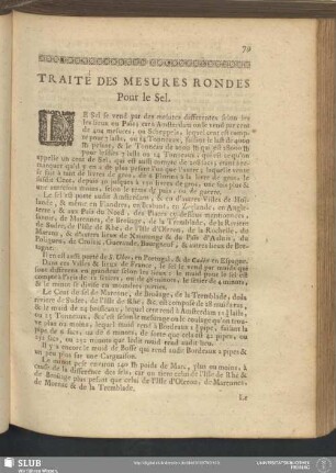 Traité Des Mesures Rondes Pour le Sel