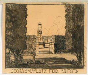 Gefallenendenkmal Monatskonkurrenz Oktober 1915: Perspektivische Ansicht