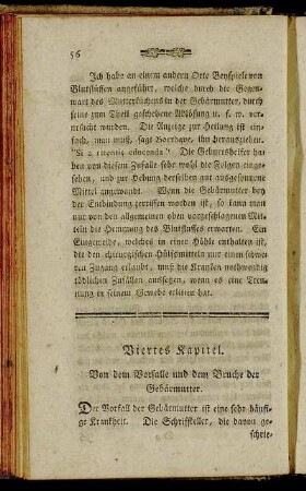 Viertes Kapitel. Von dem Vorfalle und Bruche der Gebärmutter.