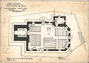 Dolmetsch, Theodor; Wiernsheim; Kirche - Projektzustand (Grundriss EG)