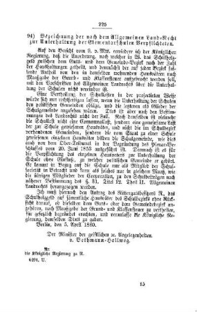 Bezeichnung der nach dem Allgemeinen Land-Recht zur Unterhaltung der IV. Elementarschulwesen Verpflichteten : [ IV. Elementarschulwesen]