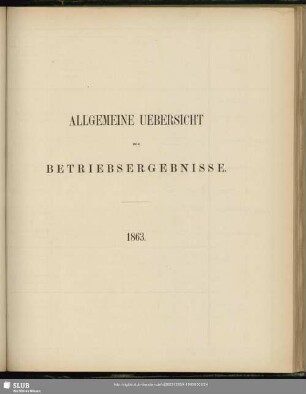 Allgemeine Uebersicht der Betriebsergebnisse : 1863