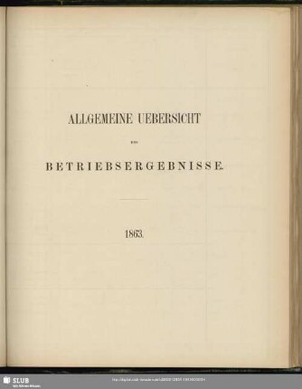 Allgemeine Uebersicht der Betriebsergebnisse : 1863